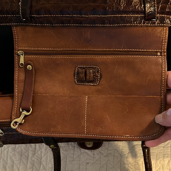 Large vintage Brahmin tote leather satchel - Picture 11 of 14